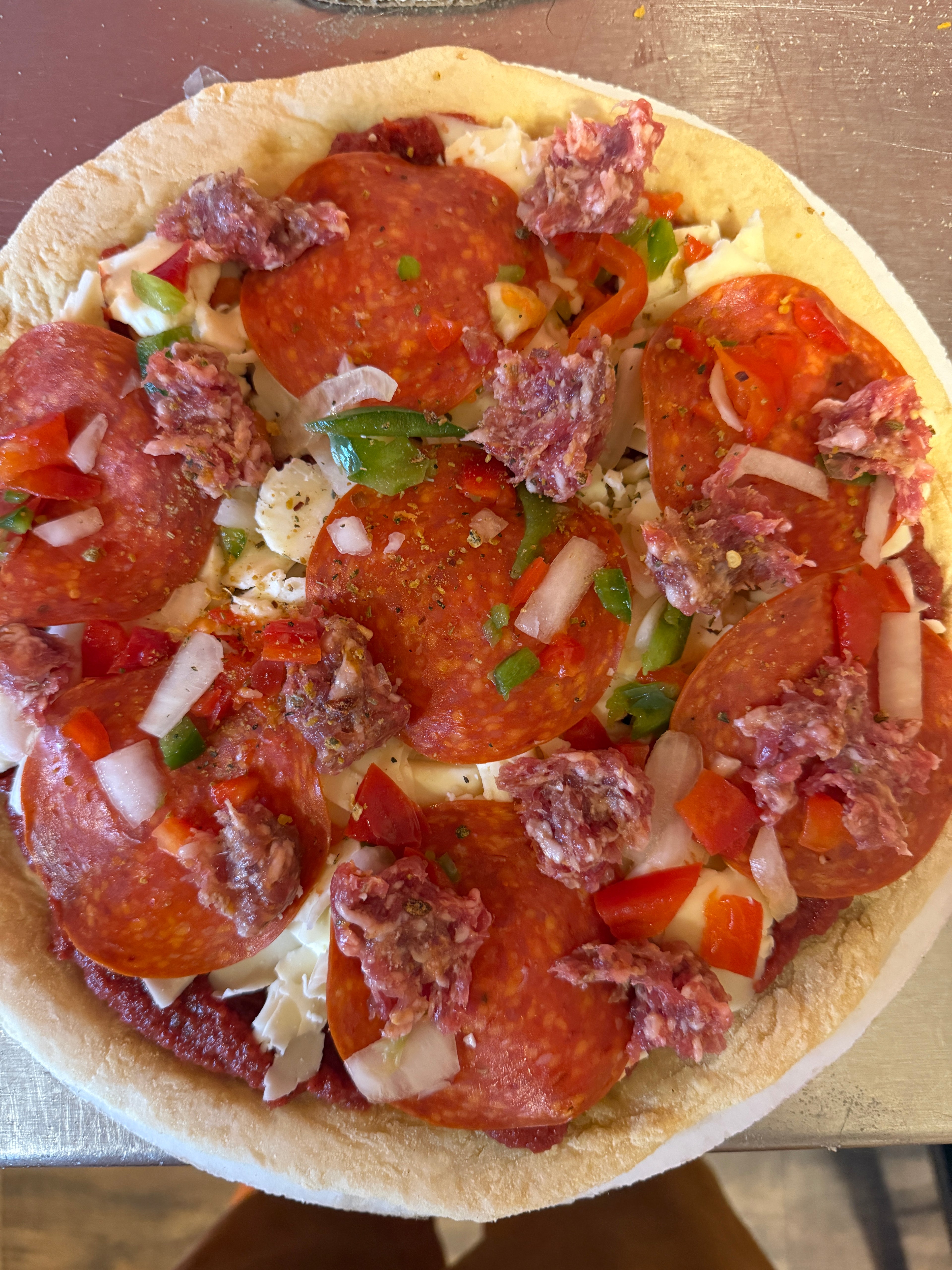 Supreme pizza (12in take and bake pizza)